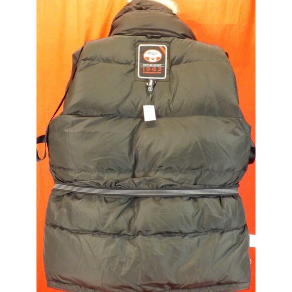 NWT PAJAR CANADA BLACK NYLON COYOTE FUR HOODIE JAMES GOOSE DOWN JACKET L - Picture 4 of 9